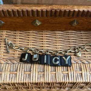 Juicy Couture Black and Gold Letter Charm Bracelet